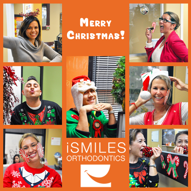 Irvine Braces Orthodontics Merry Christmas Happy Holidays iSmiles Team