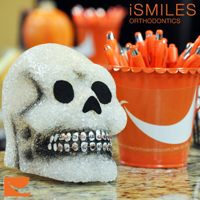 Irvine Braces Orthodontics Halloween Decorations Skull Smiling Costumes iSmiles