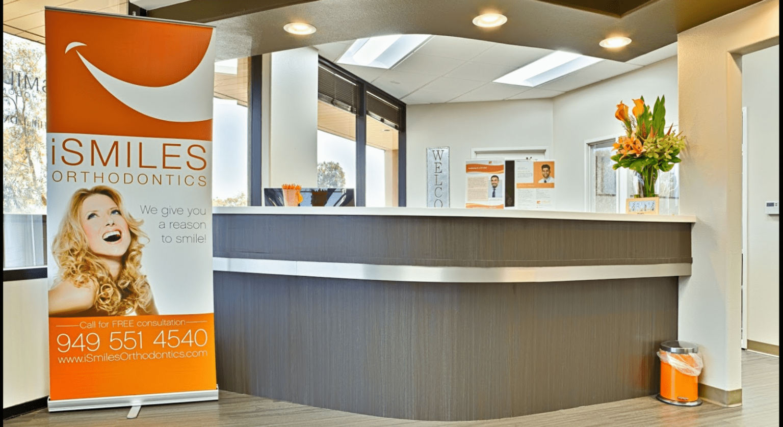 reception area in ismiles orthodontist